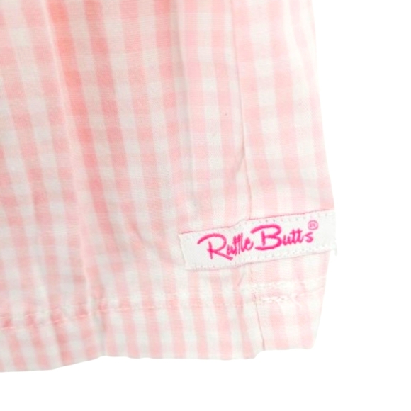Ruffle Butts Pink Gingham Smocked Flutter Strap Cotton Dress - Picture 4 of 8